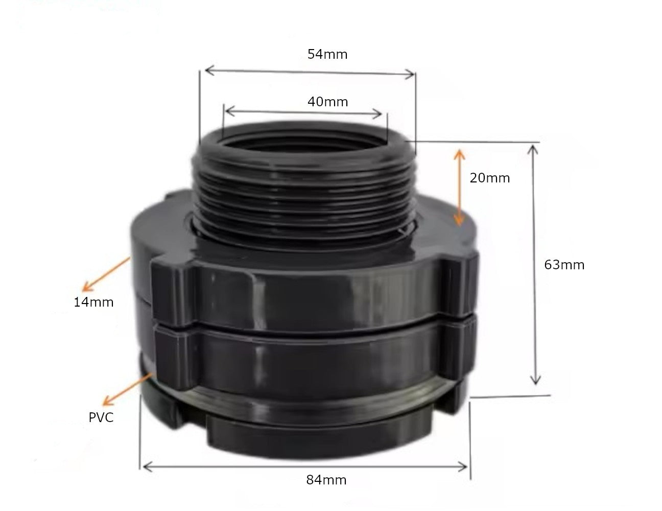 Bulkhead Fittings 15mm-100mm- Heavy-Duty ABS