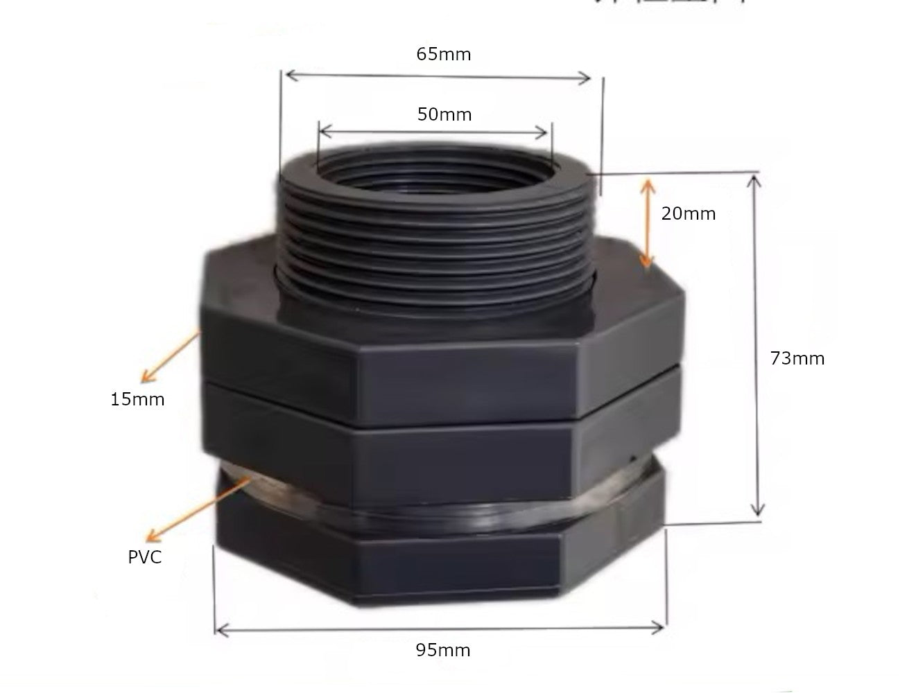 Bulkhead Fittings 15mm-100mm- Heavy-Duty ABS