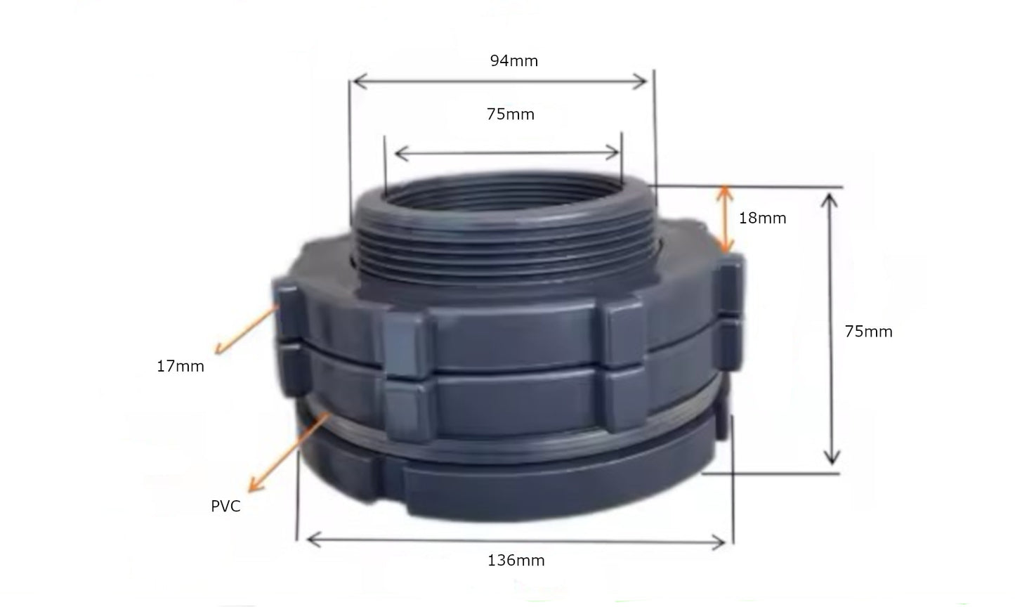 Bulkhead Fittings 15mm-100mm- Heavy-Duty ABS