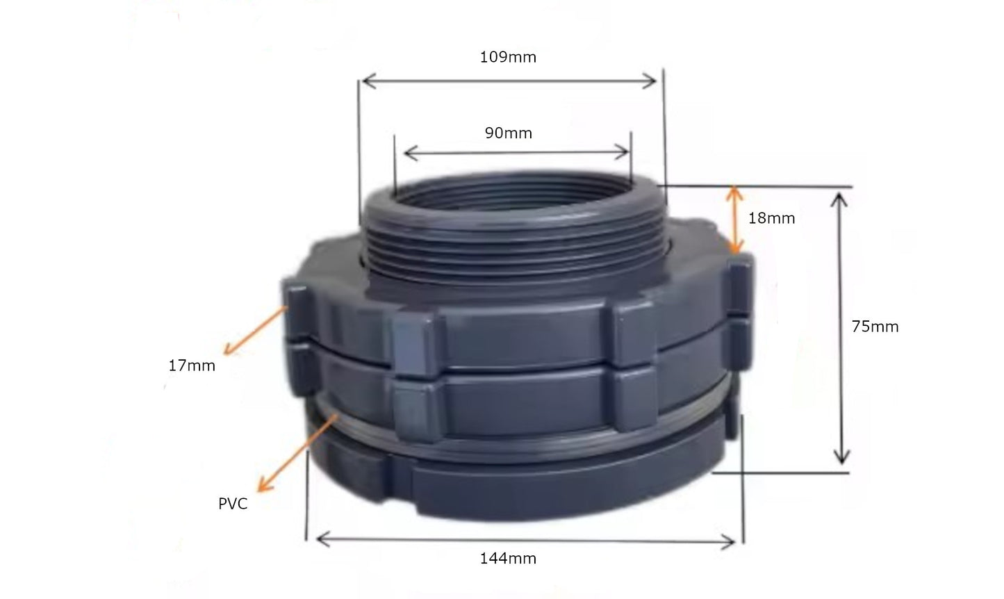 Bulkhead Fittings 15mm-100mm- Heavy-Duty ABS