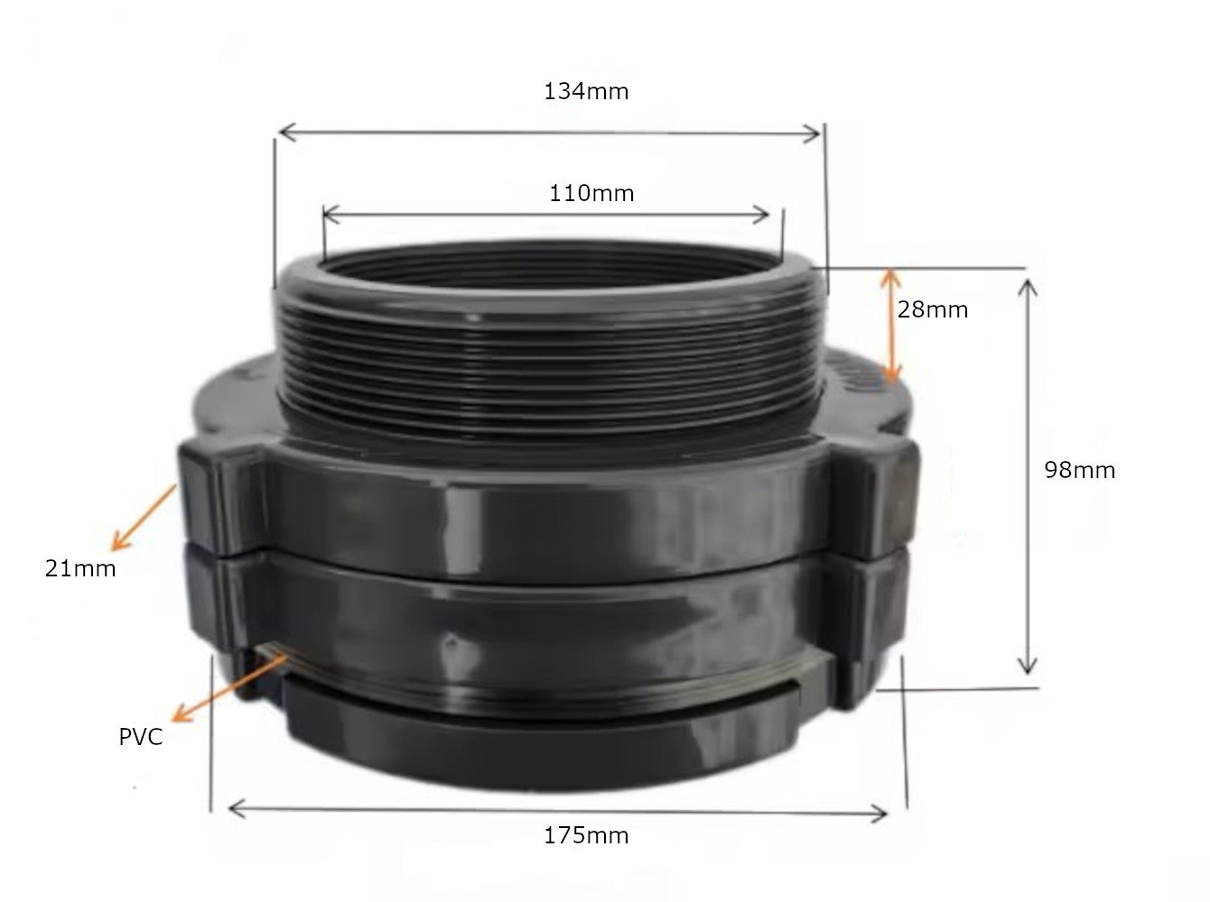 Bulkhead Fittings 15mm-100mm- Heavy-Duty ABS